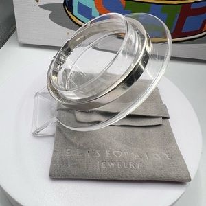 Elise Paige Skinny Charm Bangle - Silver - Size Large